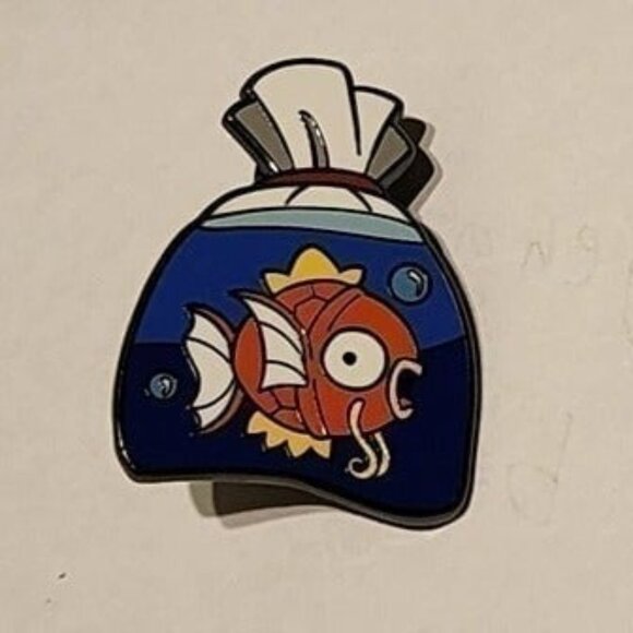 Golden Splash: Magikarp in a Mystic Goldfish Bag Enamel Pin - Picture 3 of 5